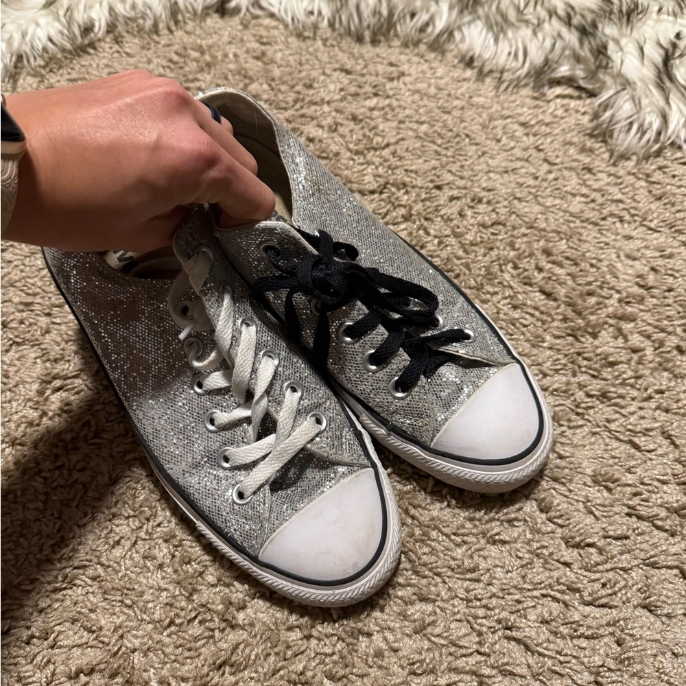 Converse Silver and Black Women's Sneakers